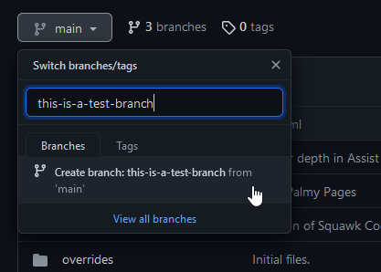 Create a branch